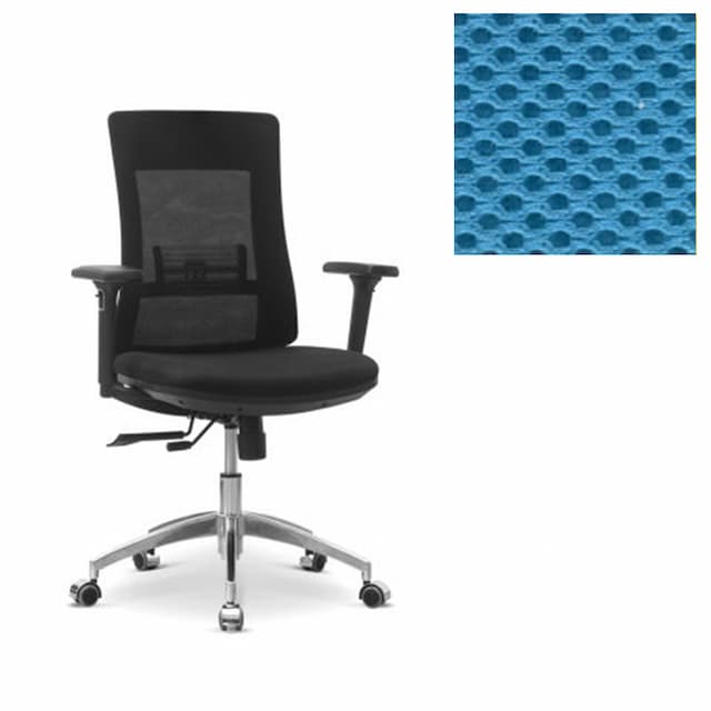 Кресло персонала Юнитекс Pulse A X/SL/3D ткань TW голубая