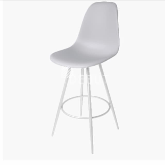 Барный стул пластиковый СБ 8 Эванс (п/п RAL 7016 М антрацит, сид. пласт.светло-серый)