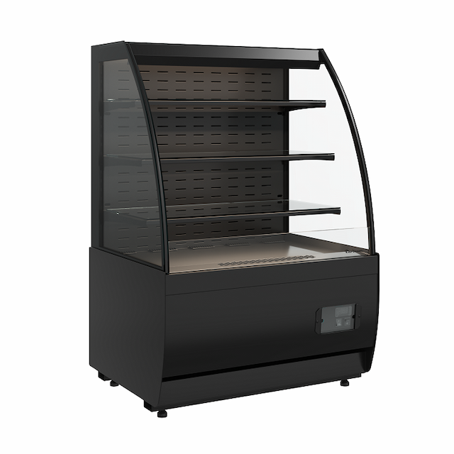 Витрина холодильная Carboma FLANDRIA 2 K70 VM 1,3-2 STANDARD открытая, горка (9005)