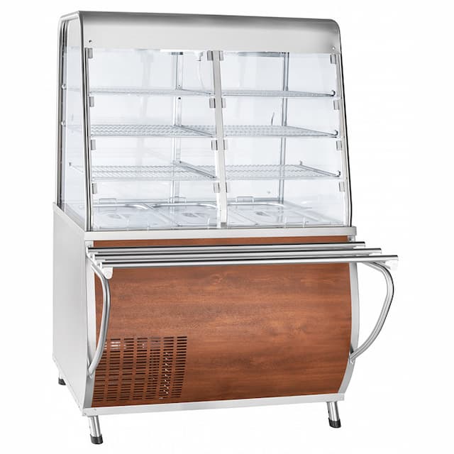 Прилавок для холодных закусок Abat ПВВ(Н)-70Т-С-НШ с гастроёмкостями (саладэт закрыт.,1120 мм) кашир.